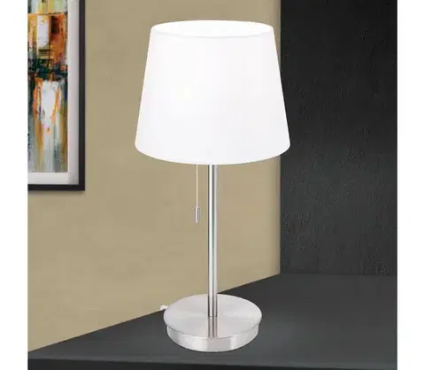 Lampy Orion LA 4-1205/1 - Stolná lampa s USB portom LUDWIG 1xE27/40W/230V biela/chróm LA 4-1205/1 satin