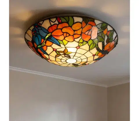 Svietidlá BRILAGI - Tiffany vitrážové stropné svietidlo JUNGLE 2xE27/60W/230V priemer 40 cm BRC-12003