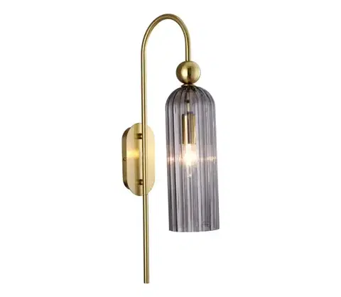 Svietidlá Light Prestige Nástenné svietidlo PIEGA 1xE14/40W/230V mosadz/dymová čierna LP-939/1W smoked