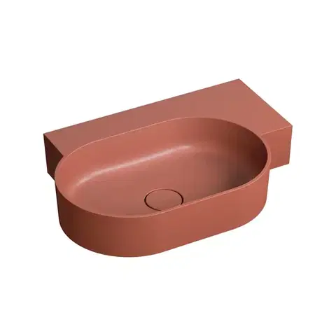 Umývadlá OMNIRES - OVO M+ umývadlo na dosku/závesné - pravé, 64 x 44 cm, terracotta mat; OVO645UWPTE