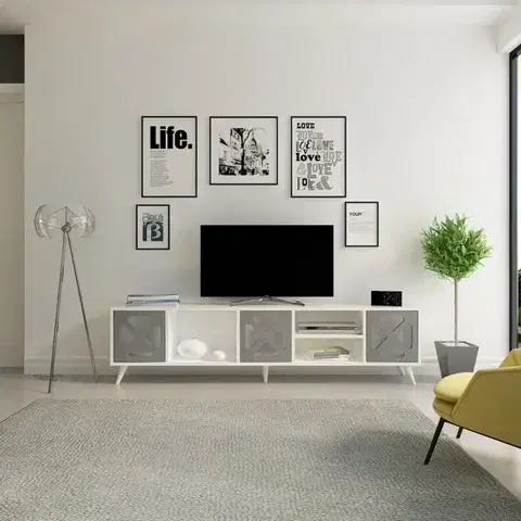 TV stolíky TV stolík Sinef - White , Anthracite
