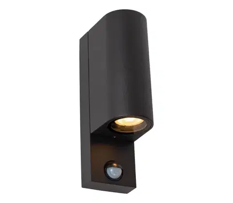 Svietidlá Lucide 69803/02/30 -Vonkajšie svietidlo so senzorom ZARO 2xGU10/7W/230V IP65 čierna 69803/02/30
