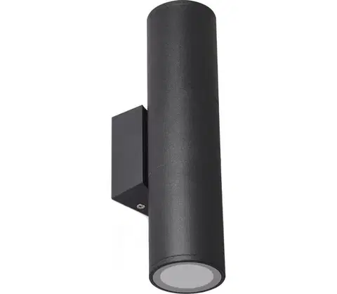 Svietidlá  Vonkajšie nástenné svietidlo 2xGU10/35W/230V IP54 guľatý čierna KTLQK03CZ