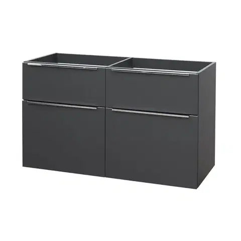 Kúpeľňový nábytok Mereo Mailo, kúpeľňová skrinka 120 cm, antracit, elox AL madlo CN533SN