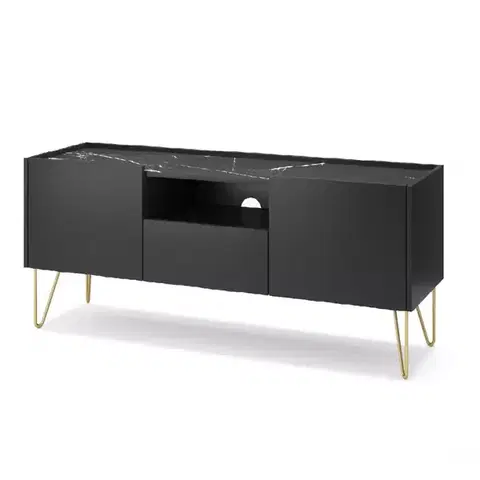 Všetky produkty TV stolík Harmony 144 čierna grafit/mramor black