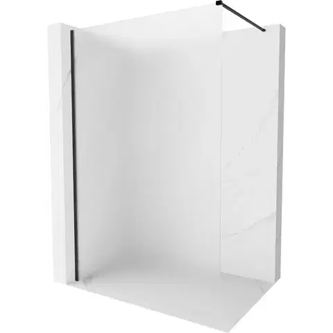 Sprchové dvere MEXEN/S - Kyoto-X Sprchová zástena WALK-IN 100 x 200, dekor 10 mm, čierna 800-100-101-70-30-X