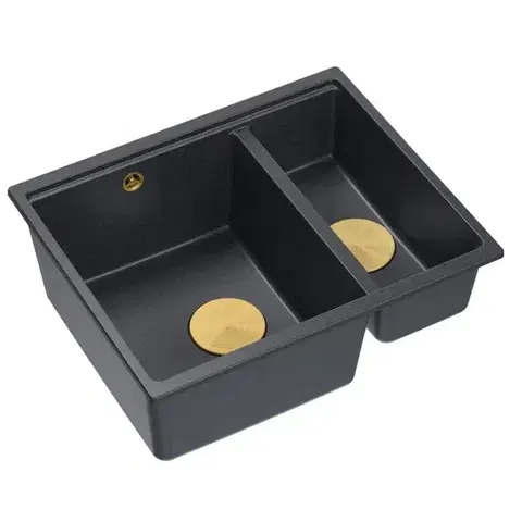 Kuchynské drezy Quadron Quadron - Granitový drez Logan 150 Black Metallic Oceľ HCQL5646U8-BS_U