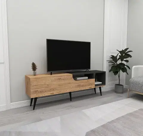 TV stolíky TV stolík Alba - Atlantic Pine, Anthracite