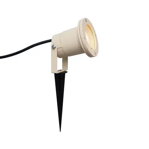 LED reflektory a svietidlá s bodcom do zeme Bodové svietidlo so zemným hrotom béžové GU10 50 mm nastaviteľné IP65 vrátane kábla a zástrčky - Basic