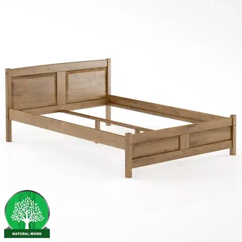 Drevené postele Posteľ borovica LK104–140x200 dub