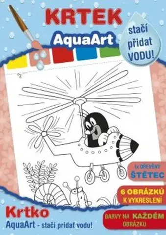 Nalepovačky, vystrihovačky, skladačky AquaArt Krtek - omalovánka