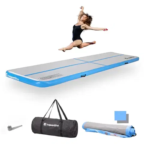 Žinenky Airtrack inSPORTline Airstunt 400x100x10 cm bielo-modrý