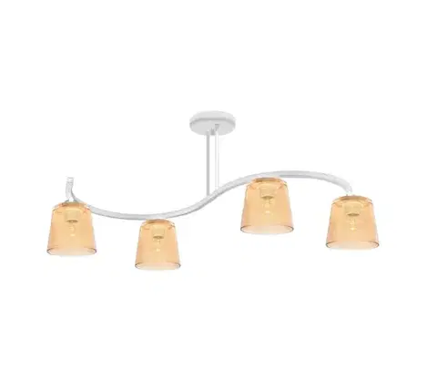 Svietidlá  Prisadený luster LUCEA 4xE27/15W/230V biela/oranžová W-8020/4 WT+GO