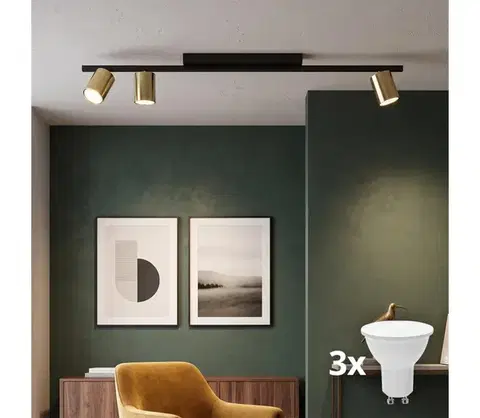 Svietidlá  LED bodové svietidlo LOGAN 3xGU10/10W/230V čierna/zlatá 5672