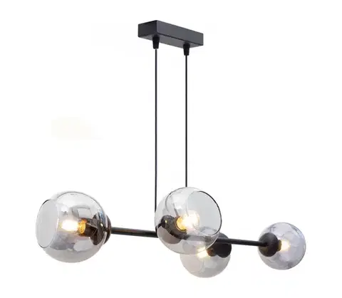 Svietidlá HEXE Luster na lanku LATIL 4xE27/60W/230V čierna 0808