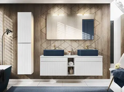 Kúpeľňový nábytok COMAD - Vysoká skrinka 2 dvierka ICONIC WHITE 5907611654965