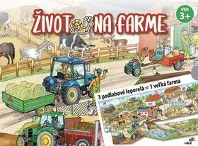 Leporelá, krabičky, puzzle knihy Život na farme: 3 podlahové leporelá = 1 veľká farma