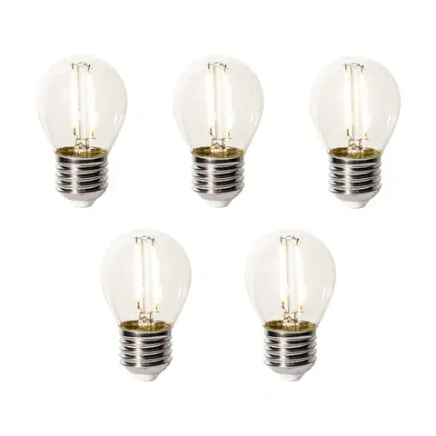 LED osvetlenie Sada 5 stmievateľných LED žiaroviek E27 P45 z číreho skla 3W 250 lm 2200K