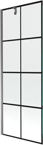 Sprchové dvere MEXEN/S - Next vaňová zástena FIX 70 x 150, čierna vzor, grafit metal 895-070-000-00-77-95
