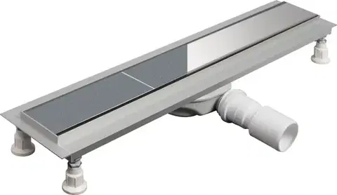 Sprchové žľaby DEANTE - Odtokový žľab Neo, chróm, podlahový, 50 cm - obojstranný KNS_005D