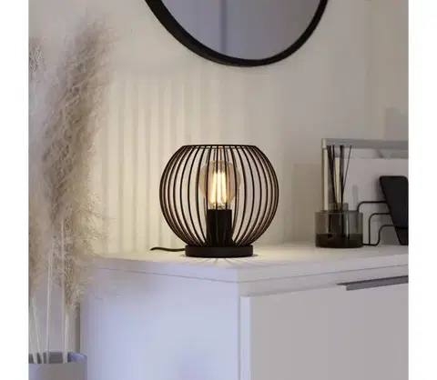 Lampy Eglo 901872 - Stolová lampa ALMANZORA 1xE27/60W/230V čierna 901872