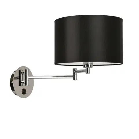 Nástenné svetlá Nástenná lampa Alexia Chrome 1X40W E14 čierne tienidlo