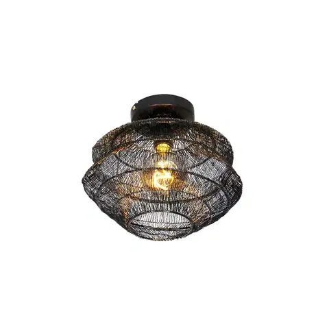 Stropné osvetlenie Orientálne stropné svietidlo čierne 25 cm - Vadi