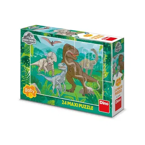 Do 49 dielikov Dino Toys Puzzle Jurský svet 24 maxi Dino