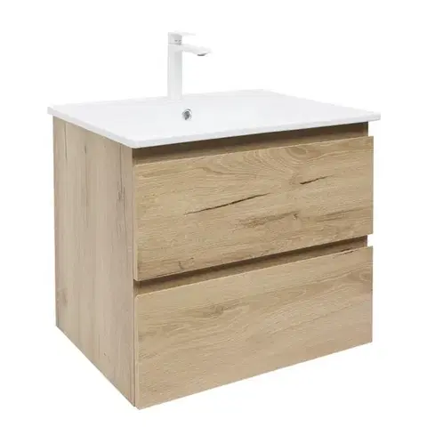 Kúpeľňový nábytok Kúpeľňová skrinka 2 zásuvková s umývadlom SAT B-Way 59x50x45 cm dub mat BWAY260OAKU4B2 BWAY260OAKU4B2