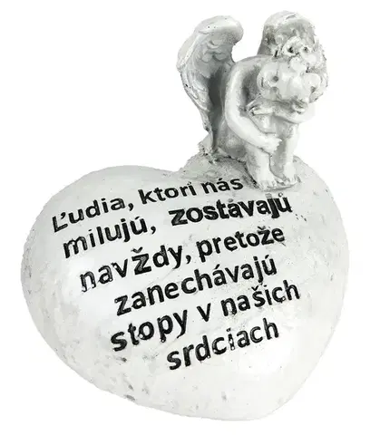 Sošky, figurky - anjeli MAKRO - Anjel na srdci 12x10cm