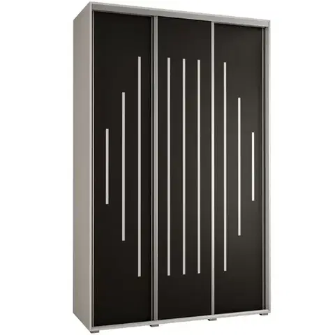 Šatníkové skrine Skriňa 45 Canaris 12 180 biela/čierna/silver