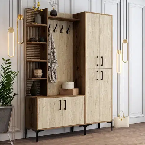 Predsieňové steny Predsieňová stena Viyana Da - Walnut, Travertine