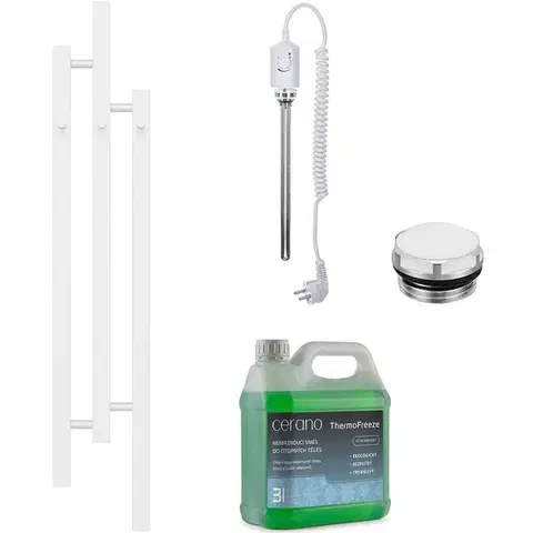Doplnky do kúpeľne CERANO - Koupelnový elektrický radiátorový set Fabiano - 300W - bílá lesklá - 1200x220 mm CER-358312