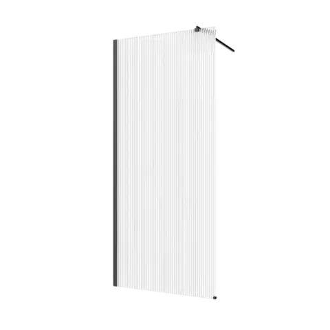 Sprchovacie kúty INVENA - Walk-in II Trend 120x200cm, ryhovaná 8mm shiny-gl. čierna AK-32-125-S