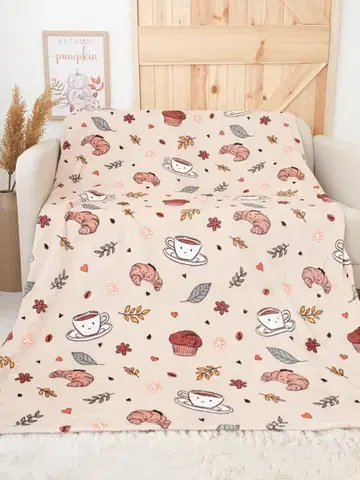 Deky MKLozkoviny.sk Deka mikroplyš Exclusive 150 × 200 cm – Jesenná káva