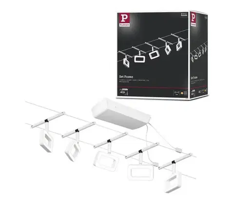 Svietidlá Paulmann 94483 - SADA 5xLED/4,8W Kompletný lanový systém FRAME 230V biela 94483
