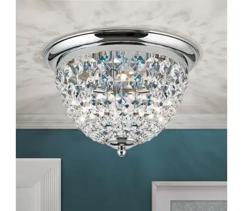 Svietidlá Orion DLU 1840/35-Krištáľové str. svietidlo PLAFOND 3xE27/40W/230V pr.35 cm chróm DLU 1840/35 chrom