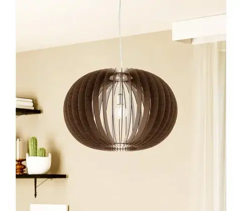 Svietidlá Eglo 95026 - Závesný luster na lanku STELLATO 1xE27/60W/230V pr. 70 cm hnedý 95026