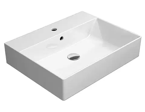 Umývadlá GSI - KUBE X keramické umývadlo 60x47cm, brúsená spodná hrana, biela ExtraGlaze 94319111