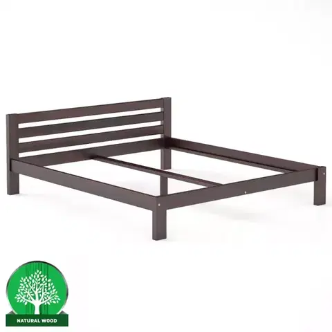 Drevené postele Posteľ borovica LK105–200x200 orech