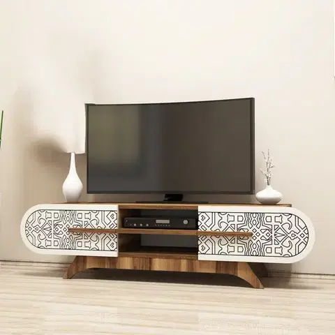 TV stolíky TV stolík Defne - Walnut Cream