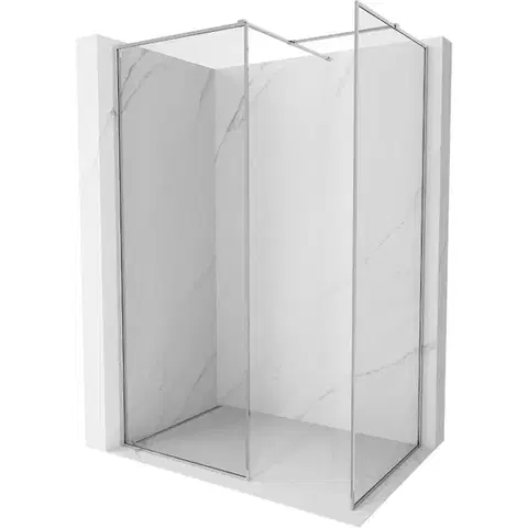 Sprchové dvere MEXEN/S - Kyoto-F Sprchová zástena WALK-IN s rámom 155 x 80, transparent 8 mm, chróm 800-155-202-04-00-080
