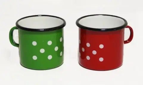 Hrnčeky a šálky Kinekus Hrnček smaltovaný na čaj, kávu, 500ml, dekor bodky