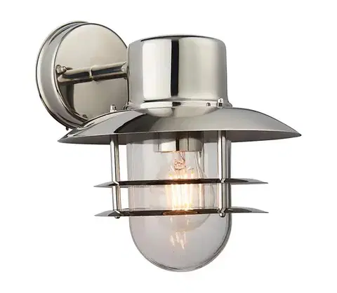 Svietidlá Endon 74703 - Vonkajšie nástenné svietidlo JENSON 1xE27/40W/230V IP44 lesklý chróm 74703