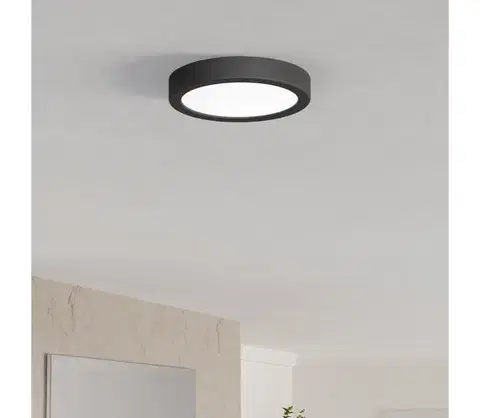 Svietidlá Eglo 901324 - LED kúpeľňové stropné svietidlo FUEVA LED/7,5W/230V pr.16,6cm IP44 čierne 901324