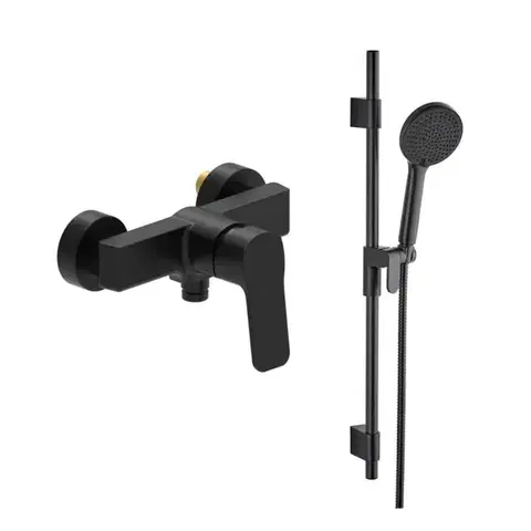 Kúpeľňové batérie Sprchová baterie SAT Cube Way se sprchovým setem 150 mm černá SATBSCU268CSET1 SATBSCU268CSET1