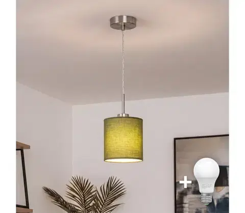 Svietidlá BRILAGI - LED luster na lanku NUBILA 1xE27/60W/230V priemer 14 cm zelený EG32515+BG1576