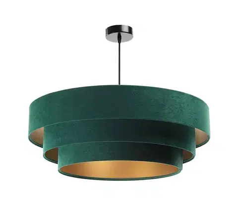 Svietidlá  Luster na lanku TRINITI 1xE27/60W/230V zelená/zlatá 050-003-60
