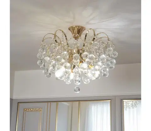 Svietidlá BRILAGI - Prisadený luster CRYSTAL 6xE14/60W/230V zlatá BG71303