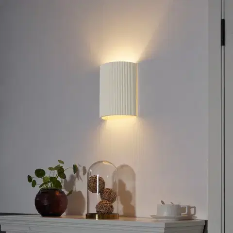 Nástenné osvetlenie Škandinávske nástenné svietidlo béžové oválne - Plaster